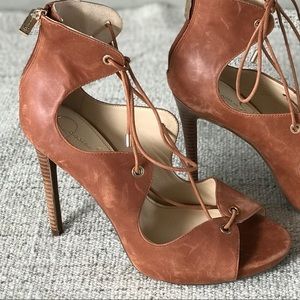 Jessica Simpson brown “Rollana” leather heels 9.5